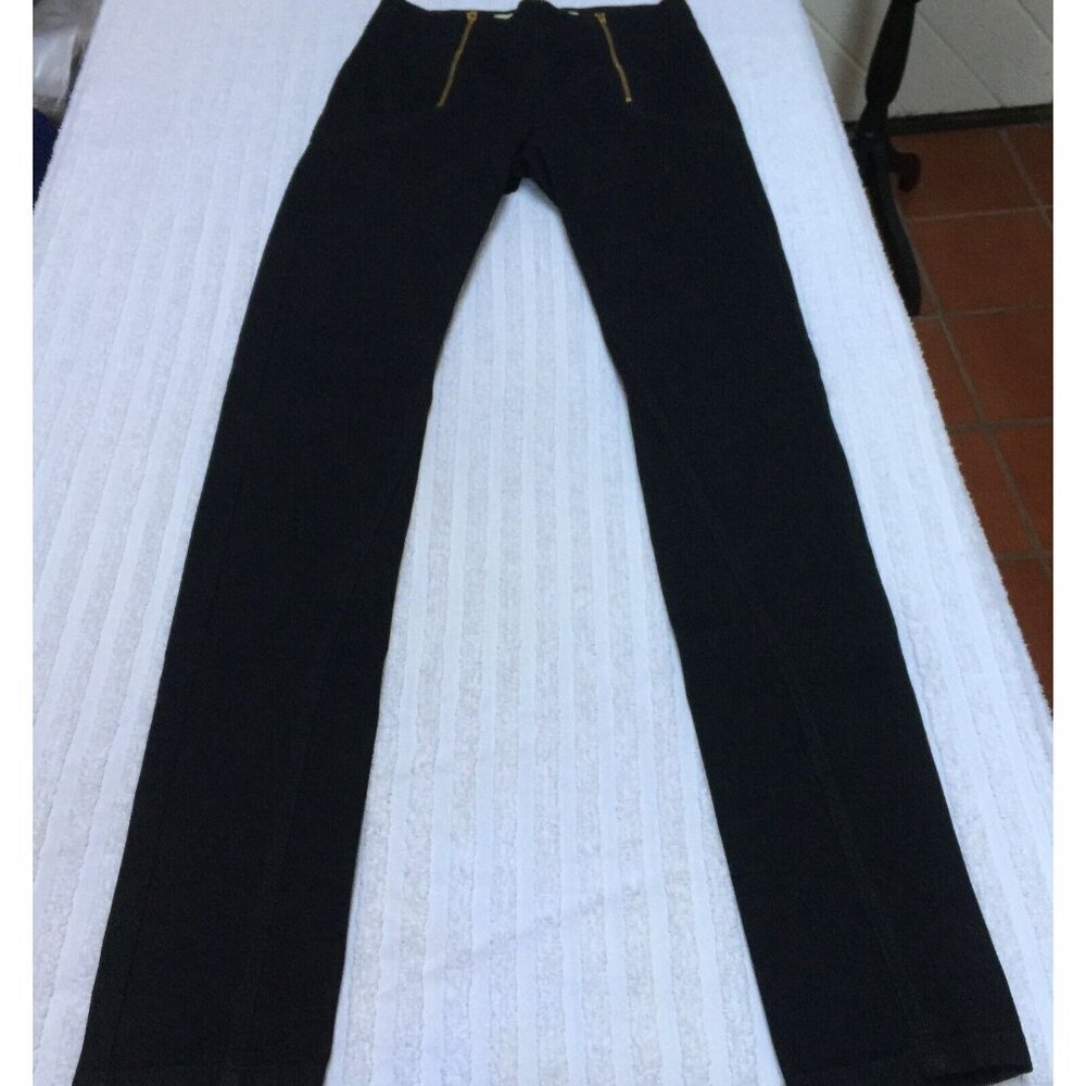 Prairie Underground Women Parallel Zip Denim Legging Jeans Size 27 Black New